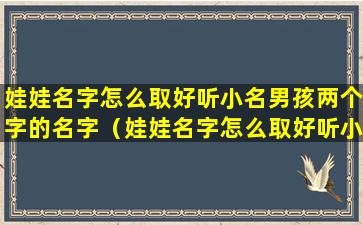 娃娃名字怎么取好听小名男孩两个字的名字（娃娃名字怎么取好听小名男孩两个字的 🦢 名字叫什么）